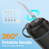 Bitvae Water Flosser for Teeth, Portable Mini Water Flosser, Cordless Water Teeth Cleaner Picks with Telescopic Water Tank, Type-C Rechargeable Oral Irrigator for Travel & Home (Black)