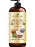 Handcraft Blends Organic Fractionated Coconut Oil - 16 Fl Oz - 100% Pure and Natural - Premium Grade Oil for Skin and Hair - Carrier Oil - Hair and Body Oil - Massage Oil