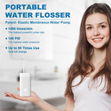 Caredite Water Flosser Cordless,Portable Mini Oral Irrigator Teeth Cleaner, Rechargeable Power Dental Flosser Picks For Travel Home, 4 Tips 3 Modes, IPX7 Wateroproof For Teeth Braces Dental Care,White