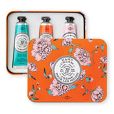 La Chatelaine Hand Cream Trio Tin, Gifts for Mom, Natural Hand Lotion Gift Set, Made in France with 20% Organic Shea Butter, Nourishing & Moisturizing (Gardenia, Orange Blossom, Oud Rose) 3 x 1 fl. oz