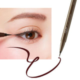 D-UP Silky Liquid Eyeliner Brown, Easy-Drawing, Smudge-Proof, Quick-Drying, with Beauty Serum, Japanese Makeup - Natural Brown