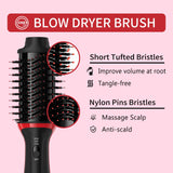 FSNEY Hair Dryer Brush Blow Dryer Brush in One, One-Step Styler Volumizer with Negative Ion Anti-frizz Ceramic Titanium Barrel Hot Air Hair Straightener Brush