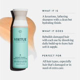 VIRTUE Recovery Shampoo 8 FL OZ | Alpha Keratin Repairs Dry, Damaged Hair | Sulfate Free, Paraben Free, Color Safe, Vegan