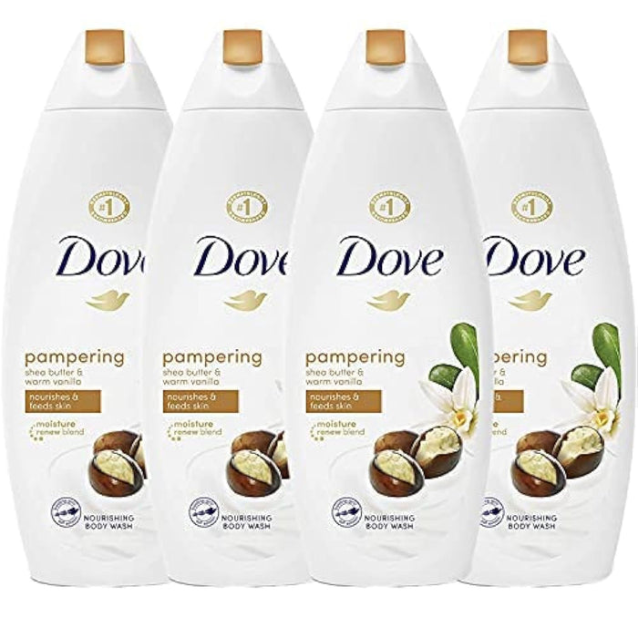 Dove Pampering Body Wash with Shea Butter and Vanilla, Skin Natural Moisturizers, 25.3 Ounce (Pack of 4)4