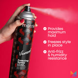 Matrix Vavoom Extra Hold Freezing Spray | Volumizing & Texturizing Hairspray | Extra Firm Hold | Prevents Frizz & Protects Against Humidity | Fast-Drying | For All Hair Types | Hair Styling | 15 oz.