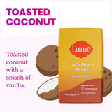 Lume Triple Milled Soap - Rich Moisture & Gentle Cleansing - Paraben Free, Phthalate Free, Skin Safe - 5 ounce (Pack of 4) (Toasted Coconut)