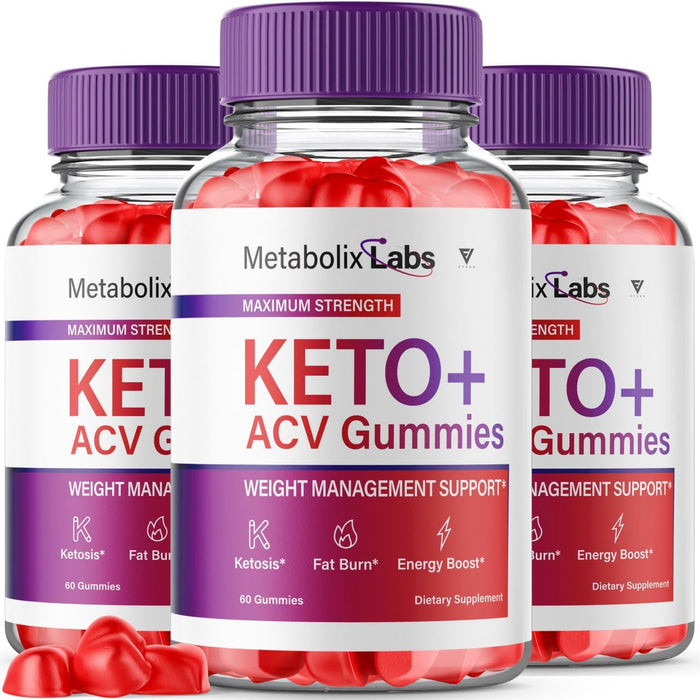 (3 Pack) Metabolix Labs Keto ACV Gummies, Metabolix Labs Keto ACV Gummies Advanced Weight Plus Loss Supplement, Metabolic Keto Plus ACV Apple Cider Vinegar 1000MG Folate (180 Gummies)