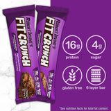 FITCRUNCH Snack Size Protein Bars, Designed by Robert Irvine, 6-Layer Baked Bar, 4g of Sugar, Gluten Free & Soft Cake Core (18 Bars, Chocolate Brownie)