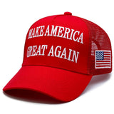 Trump Hat 2024 MAGA Hat 45 47 Hat Embroidered Make America Great Again Hats Trump Slogan with USA Flag Mesh Cap Donald Trump Merchandise Gift for Women Men (Red)