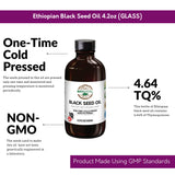 BioNatal Ethiopian Black Seed Oil 4.2oz (GLASS), Up to 4.64% Thymoquinone (TQ), Nigella Sativa Seeds, Non-filtered black cumin seed oil, Cold-pressed