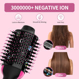 Dual Voltage Hair Dryer Brush with European Plug, Blow Dryer Brush for European Travel 110V-120V/220V-240V Hot Air Brush and Styler Volumizer with Negative Ion Anti-frizz Styling Brush