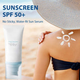 Hyalu CICA Water-fit Sun Serum, Upgrade 𝐖𝐚𝐭𝐞𝐫-𝐟𝐢𝐭 Sun Serum, Sunscreen SPF 50, Moisturizing Sun Protection Essence, for All Skin Type (2PCS)