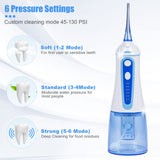 Water Dental Pik Flosser,Grinest 7 Modes Rechargeable Water Dental Pick for Teeth Cleaning Cordless Oral Irrigator Portable IPX7 Waterproof Tooth flossers for Home Travel-White