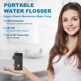 Caredite Water Flosser Cordless,Portable Mini Oral Irrigator Teeth Cleaner, Rechargeable Power Dental Flosser Picks For Travel Home, 4 Tips 3 Modes, IPX7 Wateroproof For Teeth Braces Dental Care,Black