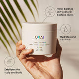 OUAI Scalp & Body Scrub, St. Barts Travel Size - Exfoliating Body Scrub with Sugar & Coconut Oil Blend for Smooth, Moisturized Skin - Gentle Scalp Scrub for Removing Product Build Up (3.4 Oz)