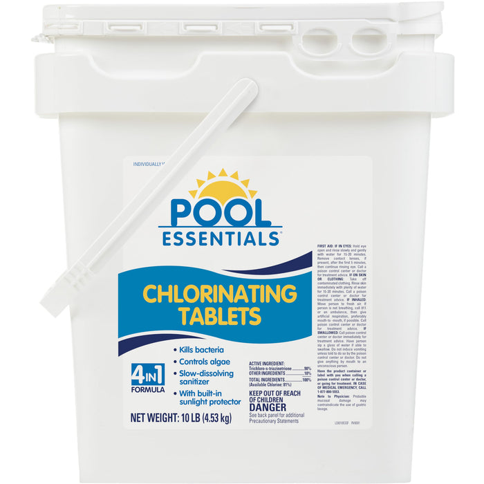 Pool Essentials® 3" Swimming Pool Chlorinating Tablets, Kills Bacteria & Controls Algae, 10LB