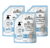 J.R. Watkins Gel Hand Soap Refill, Moisturizing Hand Wash, All Natural, Alcohol-Free, Cruelty-Free, USA Made, Ocean Breeze, 34 Fl Oz, 3 Pack