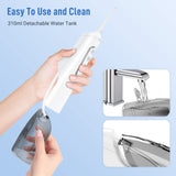 Cordless Water Flosser Teeth Cleaner Dental Oral Irrigator Picks Portable and Rechargeable 310ml Water Tank IPX7 Water Proof for Home and Travel Infiwarden (White)