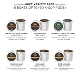 Peet's Coffee, Bestseller's Variety Pack - Major Dickason's, Big Bang, French Roast, Café Domingo, Organic Alma De La Tierra, House Blend 60 Count (6 Boxes of 10 K-Cup Pods)