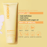 BOUNCE.ME Curl Balm by DESIGNME | Curl Cream for Curly Hair with Nourishing Argan Oil | Wave, Coil, and Curl Defining Cream | Sulfate Free and Paraben Free Curling Cream for Curly Hair, (8.5 Fl Oz)