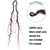 LMZIM 24 inch Goddess Locs Crochet Hair 8 Packs Faux Locs With Curly End,Bohemian Locs Pre Looped Crochet Hair for Black Women 1B/30