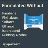 Amazon Basics Make Up Remover Wipes, Fragrance Free, 150 Count (6 Packs of 25) (Previously Solimo)