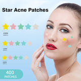 QUSTERE Pimple Patches for Face, Hydrocolloid Acne Patches, Cute Star Zit Covers, Colorful Spot Stickers with Tea Tree, Salicylic Acid & Cica Oil| 3 Sizes (10mm, 12mm & 14mm) |400 Count