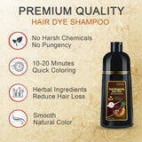 KINGMING Wine Red Hair Dye Shampoo 3 in 1 for Gray Hair, Hair Color Shampoo for Women Men Grey Hair Coverage, Herbal Ingredients Champu Con Tinte Para Canas 500ml (Burgundy)