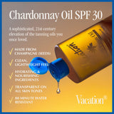 Vacation Chardonnay Oil SPF 30 + Air Freshener Bundle, Vegan Suntan Oil with Broad Spectrum SPF, Oxybenzone + Octinoxate Free Sunscreen Tanning Oil, TSA Friendly, Travel Size, 3.4 fl. Oz.