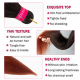 FAYETA Ombre Pre Stretched Braiding Hair, 28''-8 packs Silky Color Blend Braid Hair Extensions, 100% Kanekalon Synthetic Crochet Hair Braids, Yaki Texture Hair Braiding (32''-pack of 8, 1b/350)