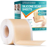 Silicone Scar Sheets,Silicone Scar Tape Roll,Soft Silicone Tape for Scar Removal,Reusable Waterproof Professional Scar Treatment Patch for C-Section,Keloids,Surgical,Acne (Roll Size 1.6''x150''-3.8M)