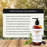 Practicality Vanilla Smoke Tallow Lotion | Grass Fed Beef Tallow for Skin | All Skin Types | 8.0 Fl Oz | 1 Pc