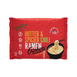 RAMEN EXPRESS Hotter and Spicier Flavor Ramen Noodle Packs, 3 Oz Each (Pack of 24) by Chef Woo | Vegetarian Ramen Noodles | No Added MSG | Halal | Egg-Free and Dairy-Free Red