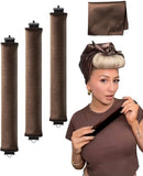 Heatless Hair Curler Overnight Curls Blowout Rods Headband No Heat Curlers to Sleep in Large Rods Hair Rollers Blowout Look for Short Hair Styling Tools Silk Hair Wrap Curling Set Brown