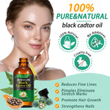 120ML Jamaican Black Castor Oil, Organic Castor Oil for Hair Growth, Cold Press Unrefined, Thicker Eyelashes and Eyebrows, Massage Oil for Aromatherapy