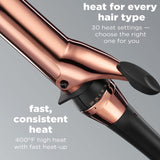 INFINITIPRO BY CONAIR Rose Gold Titanium 1 1/2-Inch Curling Iron, 1 ½ inch barrel produces soft waves – for use on medium and long hair