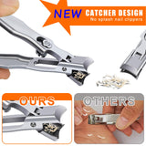 German Nail Clippers for Men Thick Nails, Heavy Duty Large Toenail Clippers for Seniors Thick Toenails with Wide Opening, Ultra Sharp Anti Splash Fingernail Clipper Cutter Long Handle with Catcher