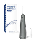 Waterpik Cordless Pulse Portable Water Flosser Bundle with 2 Classic Jet Tips, Rechargeable Battery, USB Charger, WF-20 White and Gray