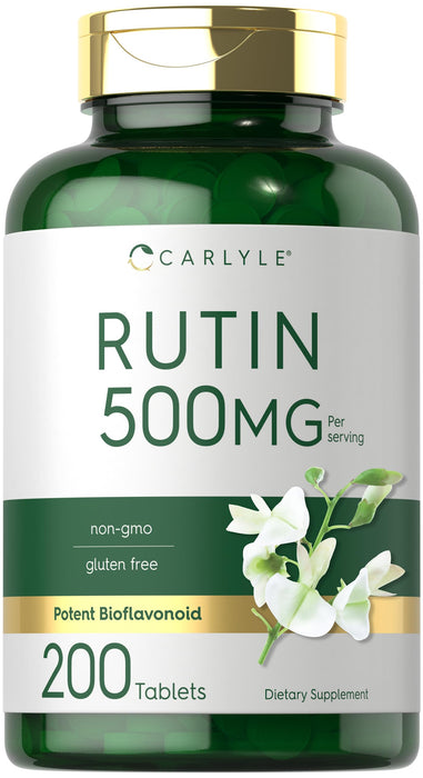 Carlyle Rutin Supplement 500mg | 200 Tablets | Vegetarian, Non-GMO, Gluten Free