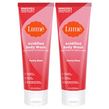 Lume Acidified Body Wash - 24 Hour Odor Control - Removes Odor Better than Soap - Moisturizing Formula - Formulated Without SLS or Parabens - OB/GYN Developed - 8.5 ounce (Pack of 2) (Peony Rose)