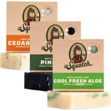 Dr. Squatch All Natural Bar Soap for Men, 3 Bar Variety Pack, Pine Tar, Cedar Citrus and Cool Fresh Aloe