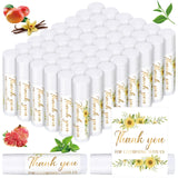 Dunzy 50 Pack Lip Balm in Bulk Gift Set Thank You for Wedding Bridal Baby Shower Favor for Guest Sunflower Moisturizing Lip Care Product with Assorted Fruit Flavor for Wedding Fall Party Supplies