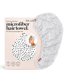 Kitsch Microfiber Hair Towel Wrap for Women - Quick Dry Towel | Microfiber Towel for Hair | Hair Drying Towel Wrap for Long Hair | Hair Towels | Hair Turban Towel for Wet Hair (Micro Dot)