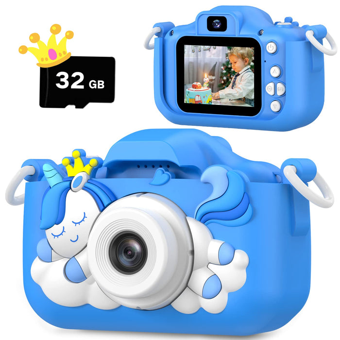 Upgrade Kids Camera, Christmas Birthday Gifts for Girls Boys Age 3-12, 1080P HD Selfie Digital Video Camera for Toddlers, Cute Portable Little Girls Boys Gifts Toys for 3 4 5 6 7 8 9 Years Old