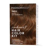 Madison Reed Radiant Hair Color Kit, Light Golden Brown for 100% Coverage of Gray Hair, Ammonia-Free, 7NGV Lucca Light Brown, Permanent Hair Dye, Pack of 1