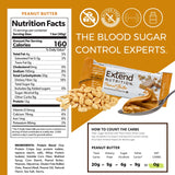 Extend Nutrition Sugar Free High Protein Bars, Perfect Diabetic Snacks for Adults and Kids, High Protein Bars for Hunger Control and Steady Energy, Low Carb, Keto Friendly, Peanut Butter, 12 Count