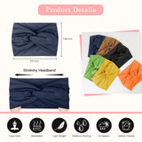 Tobeffect 7'' Wide Headbands for Women, Extra Large Turban Headband Boho Hairband Cloth Thick Head Bands Hair Accessories, 6 Pack