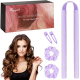 HRYYDS Upgraded Heatless Hair Curler, with Gift Box, Velvet Heatless Curls Headband - No Smell, Hair Curlers to Sleep in, Heatless Hair Curlers for Long Hair and Medium Hair (Purple)