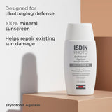 ISDIN Eryfotona Ageless Tinted Mineral Sunscreen for Face, SPF 50 Zinc Oxide Formula Helps Repair Sun Damage, 1.7 Fl.Oz. Travel-Size Tube, Water Resistant and Non-comedogenic