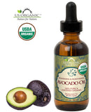 US Organic Avocado Oil Unrefined Virgin, USDA Certified Organic, 100% Pure & Natural, Cold Pressed, in Amber Glass Bottle w/Glass Eye dropper for Easy Application (2 oz (Small))